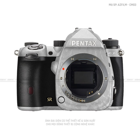 Dán Skin Máy Ảnh Pentax Vân Nổi Camo Trắng  | AZFILM - CM03