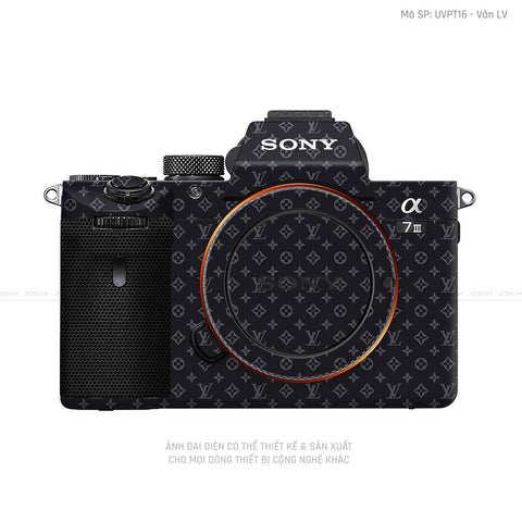 Dán Skin Máy Ảnh Sony Vân Pattern LV Đen Xanh | UVPT16