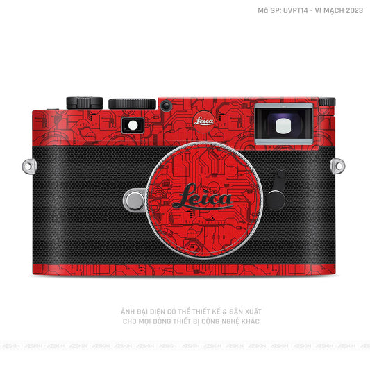 Dán Skin Máy Ảnh Leica Vân Nổi Vi Mạch 2023 Đỏ | UVPT14