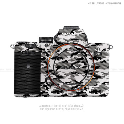 Dán Skin Máy Ảnh Sony Vân Camo Urban Trắng | UVPT08