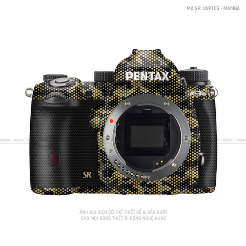 Dán Skin Máy Ảnh Pentax Vân Nổi Mamba Vàng | UVPT05