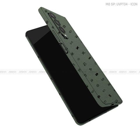 Dán Skin Galaxy Z Fold3 Vân Nổi ICON Xanh | UVPT04
