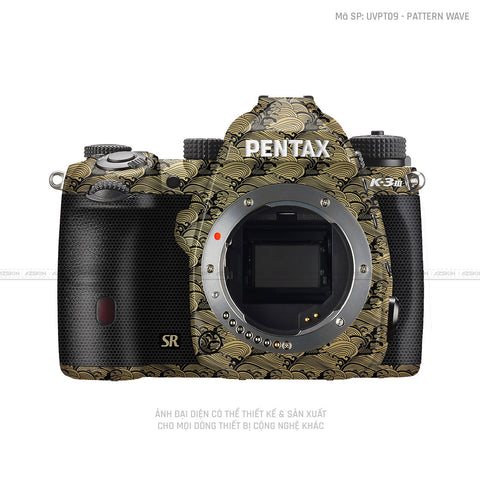 Dán Skin Máy Ảnh Pentax Vân Nổi Pattern Wave Vàng | UVPT09