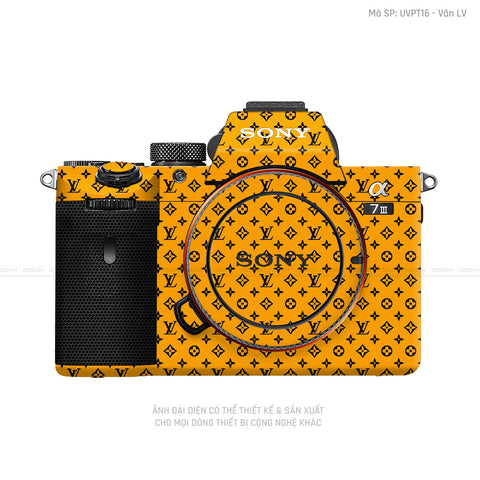 Dán Skin Máy Ảnh Sony Vân Pattern LV Vàng Đen | UVPT16