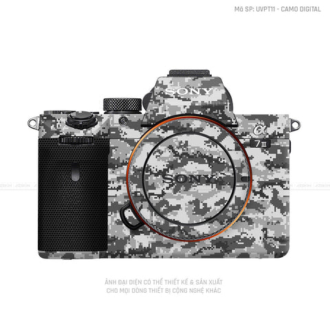 Dán Skin Máy Ảnh Sony Vân Camo Digital Xám | UVPT11