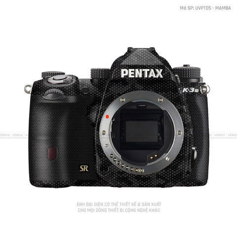Dán Skin Máy Ảnh Pentax Vân Nổi Mamba Đen | UVPT05