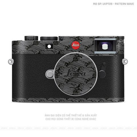 Dán Skin Máy Ảnh Leica Vân Nổi Pattern Wave Xám | UVPT09