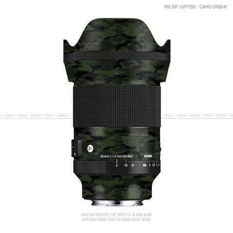 Dán Skin Ống Kính Sigma Vân Nổi Camo Urban Xanh | UVPT08