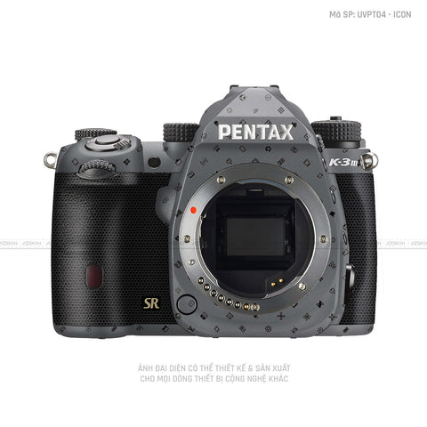 Dán Skin Máy Ảnh Pentax Vân Nổi Pattern Icon Xám | UVPT04