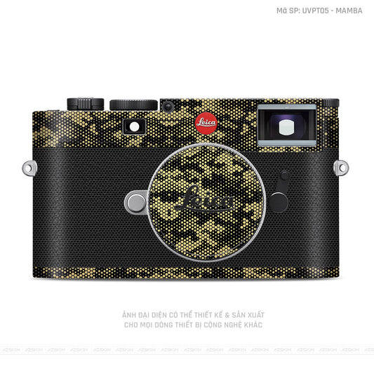 Dán Skin Máy Ảnh Leica Vân Nổi Mamba Vàng Đồng | UVPT05