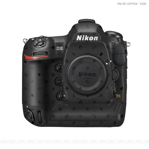 Dán Skin Máy Ảnh Nikon Vân Nổi Pattern Icon Đen | UVPT04