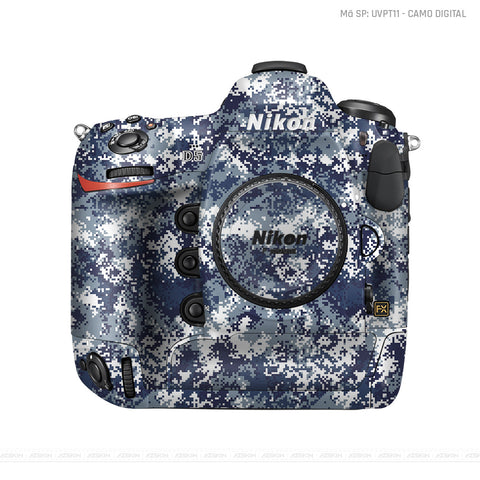 Dán Skin Máy Ảnh Nikon Vân Nổi Camo Digital  Xanh Trắng | UVPT11