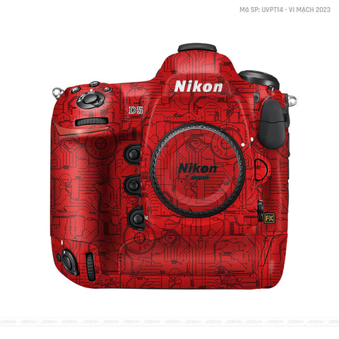 Dán Skin Máy Ảnh Nikon Vân Nổi Vi Mạch 2023 Đỏ | UVPT14