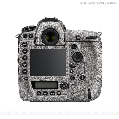 Dán Skin Máy Ảnh Nikon Vân Nổi Pattern Cartoon Trắng | UVPT12