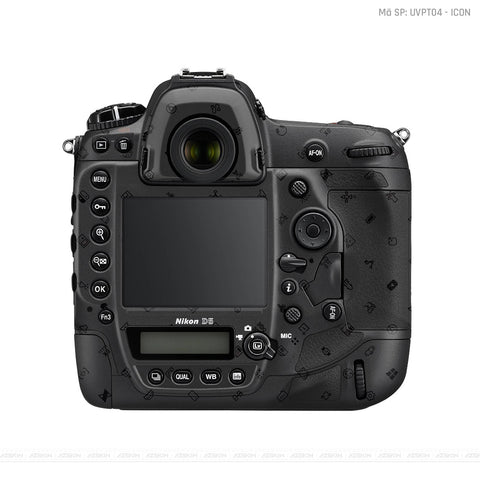 Dán Skin Máy Ảnh Nikon Vân Nổi Pattern Icon Đen | UVPT04