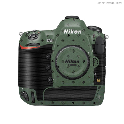 Dán Skin Máy Ảnh Nikon Vân Nổi Pattern Icon Xanh | UVPT04