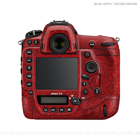 Dán Skin Máy Ảnh Nikon Vân Nổi Pattern Cartoon Đỏ | UVPT12