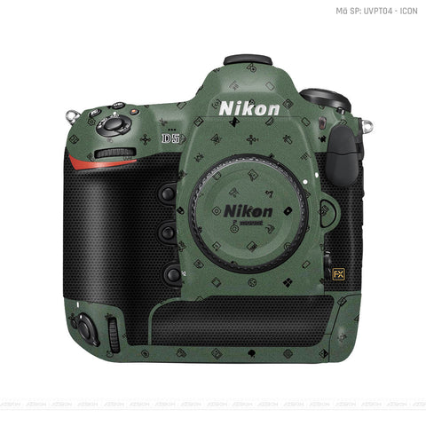 Dán Skin Máy Ảnh Nikon Vân Nổi Pattern Icon Xanh | UVPT04