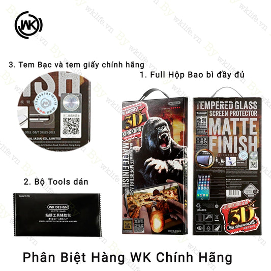 Kính Cường Lực Chống Vân Tay 3D KINGKONG Matte Finish Anti