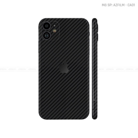Dán Skin IPhone 11 Series Vân Carbon Đen | CA01