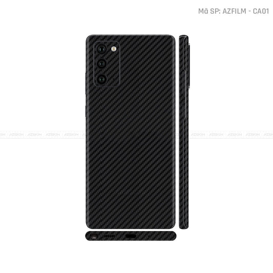 Dán Skin Galaxy Note 20 Series Vân Carbon Đen| CA01