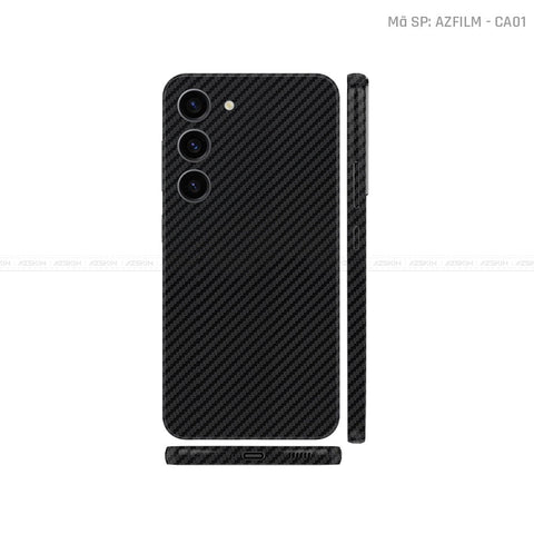 Dán Skin Galaxy S23 Series Vân Carbon Đen | CA01