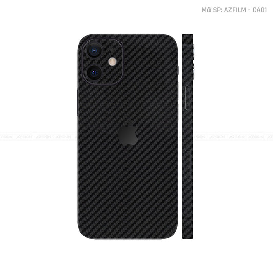 Dán Skin IPhone 12 Series Vân Carbon Đen | CA01