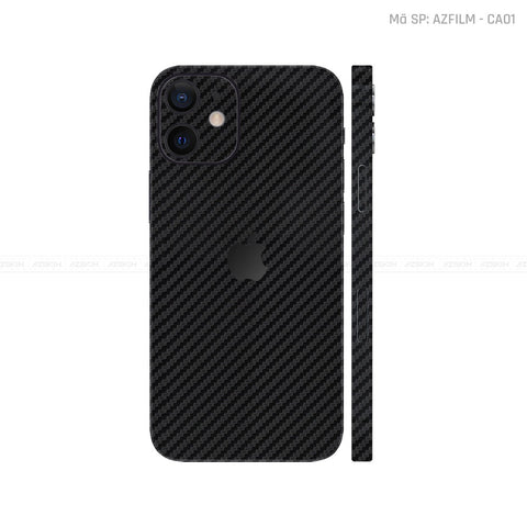 Dán Skin IPhone 12 Series Vân Carbon Đen | CA01