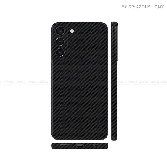 Dán Skin Galaxy S22 Series Vân Carbon Đen | CA01