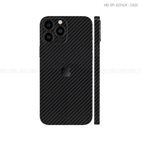 Dán Skin IPhone 16 Series Vân Carbon Đen | CA01