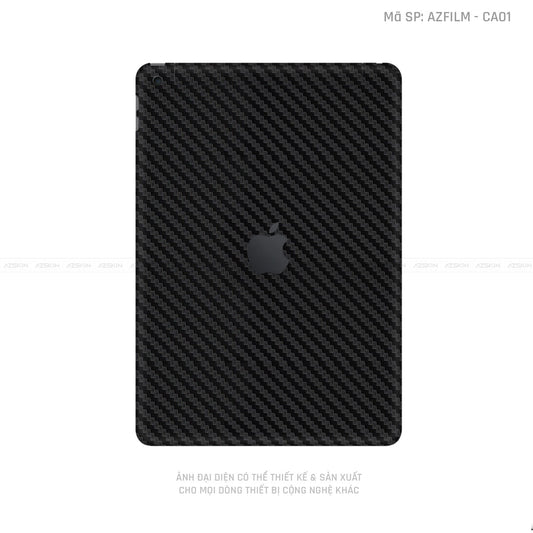 Dán Skin IPad Gen Series Vân Carbon Đen | CA01