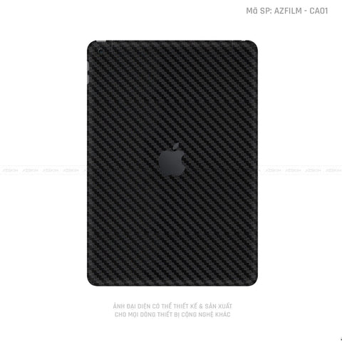 Dán Skin IPad Gen Series Vân Carbon Đen | CA01
