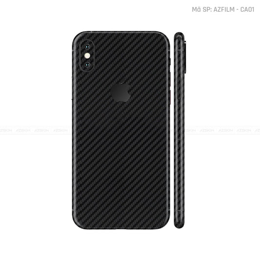 Dán Skin IPhone X Series Vân Carbon Đen | CA01
