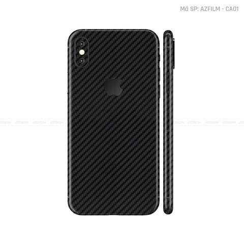 Dán Skin IPhone X Series Vân Carbon Đen | CA01