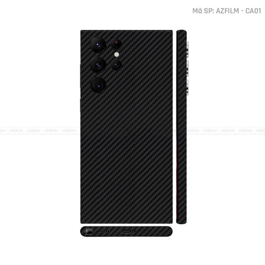 Dán Skin Galaxy S22 Series Vân Carbon Đen | CA01