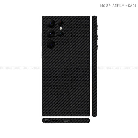Dán Skin Galaxy S22 Series Vân Carbon Đen | CA01