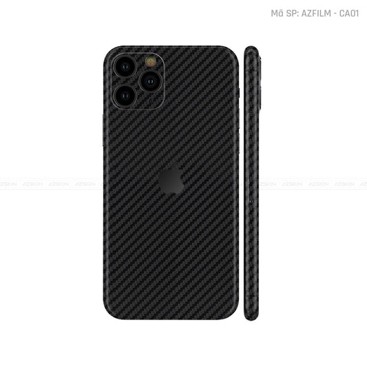 Dán Skin IPhone 11 Series Vân Carbon Đen | CA01