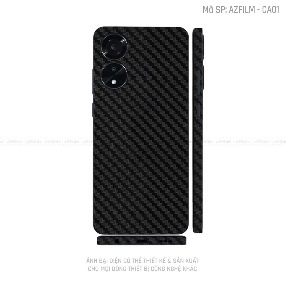 Miếng Dán Skin Điện Thoại OPPO A Series Màu Carbon Đen | CA01