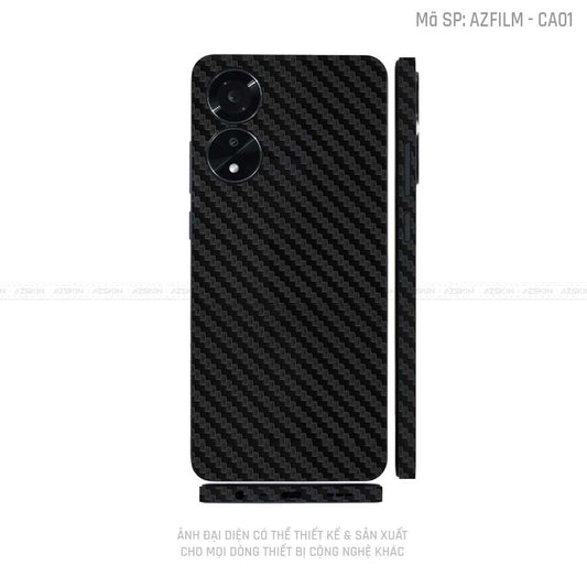 Miếng Dán Skin Điện Thoại OPPO A Series Màu Carbon Đen | CA01