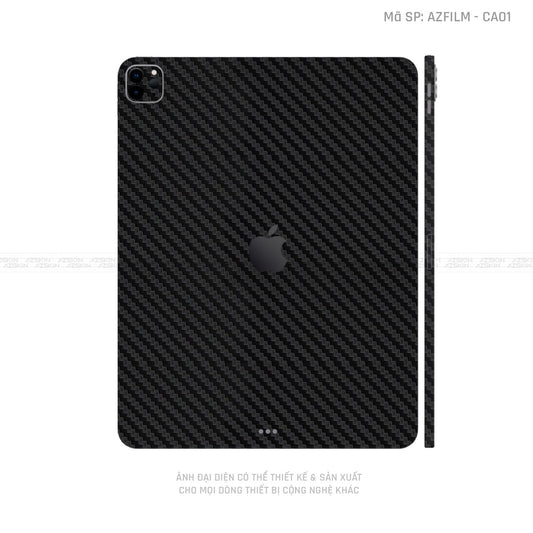 Dán Skin IPad Air Series Vân Carbon Đen | CA01