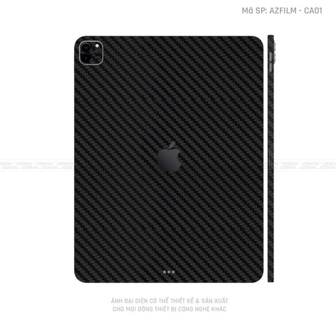 Dán Skin IPad Air Series Vân Carbon Đen | CA01