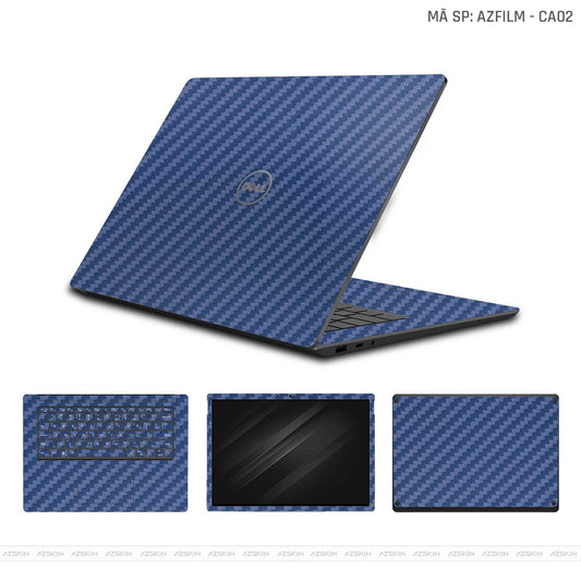 Skin Laptop Dell Vân Carbon Xanh | AZFILM - CA02