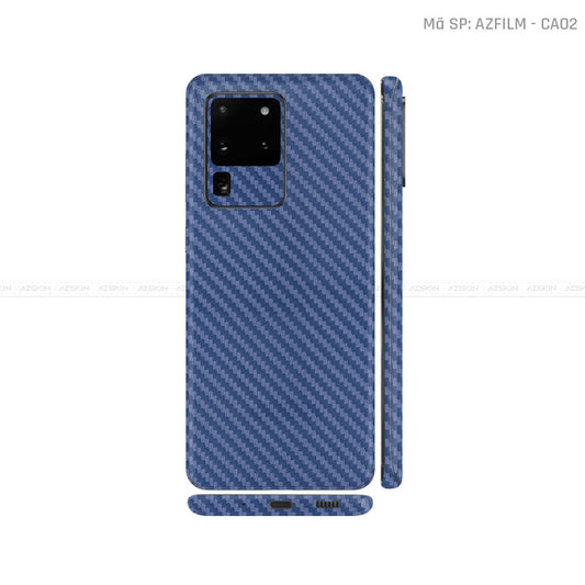Dán Skin Galaxy S20 Series Màu Carbon Xanh | CA02
