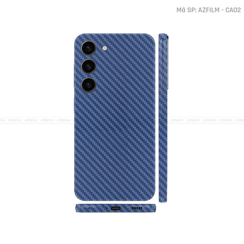 Dán Skin Galaxy S23 Series Vân Carbon Xanh | CA02