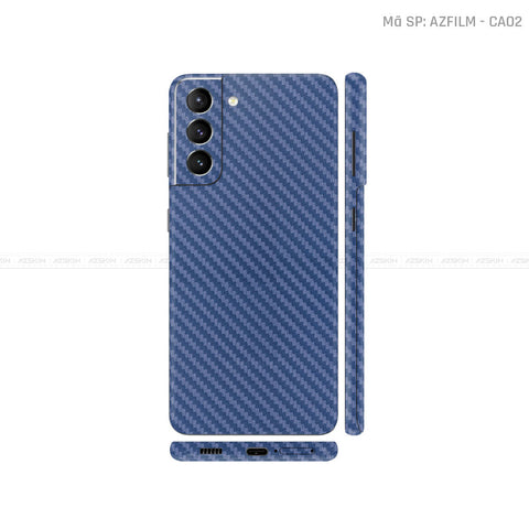 Dán Skin Galaxy S21 Series Vân Carbon Xanh | CA02