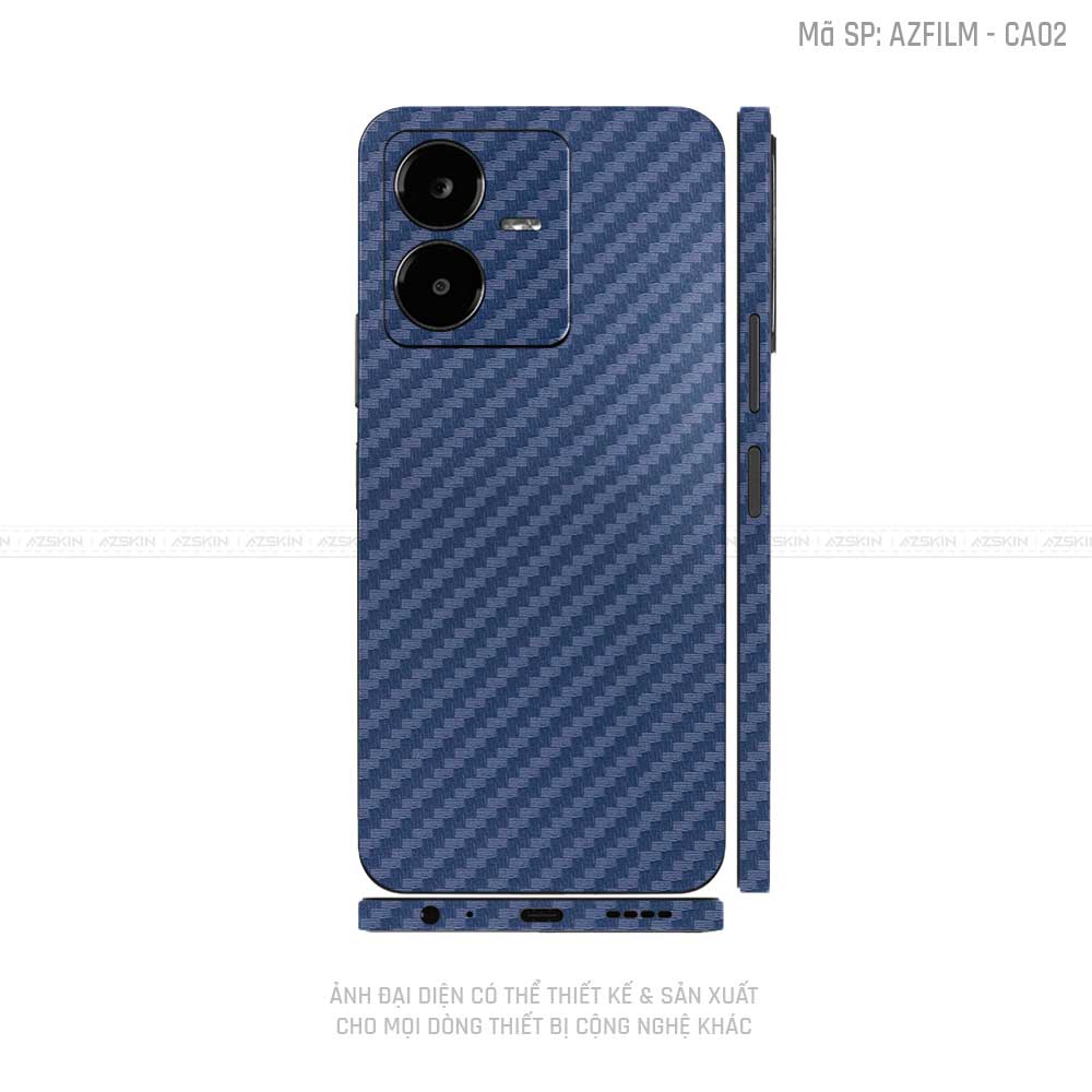 Dán Skin Vivo Y Series Vân Carbon Xanh | CA02