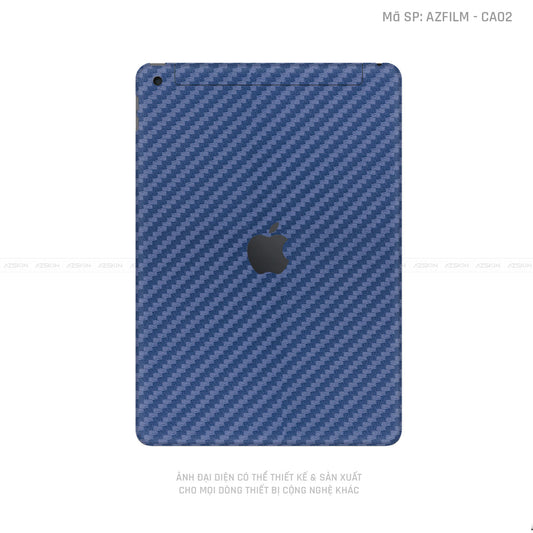 Dán Skin IPad Gen Series Vân Carbon Xanh | CA01