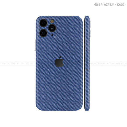 Dán Skin IPhone 11 Series Vân Carbon Xanh | CA02