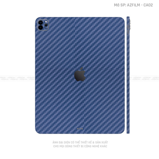 Dán Skin IPad Air Series Vân Carbon Xanh | CA02