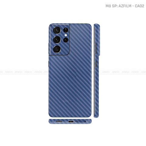 Dán Skin Galaxy S21 Series Vân Carbon Xanh | CA02